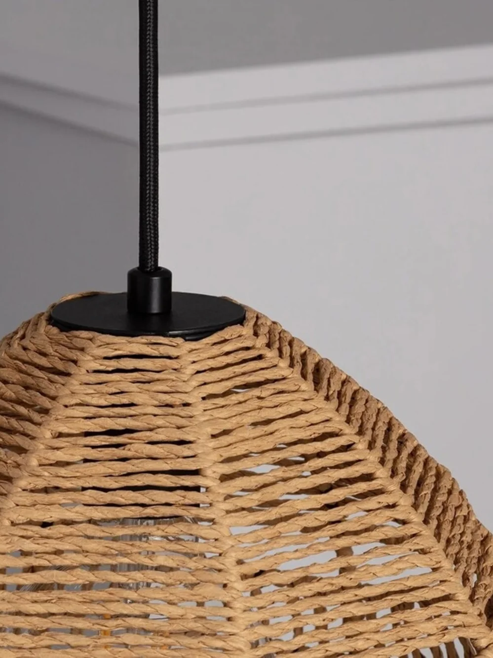 Handwoven Jute Pendant Lamp - Natural Tan